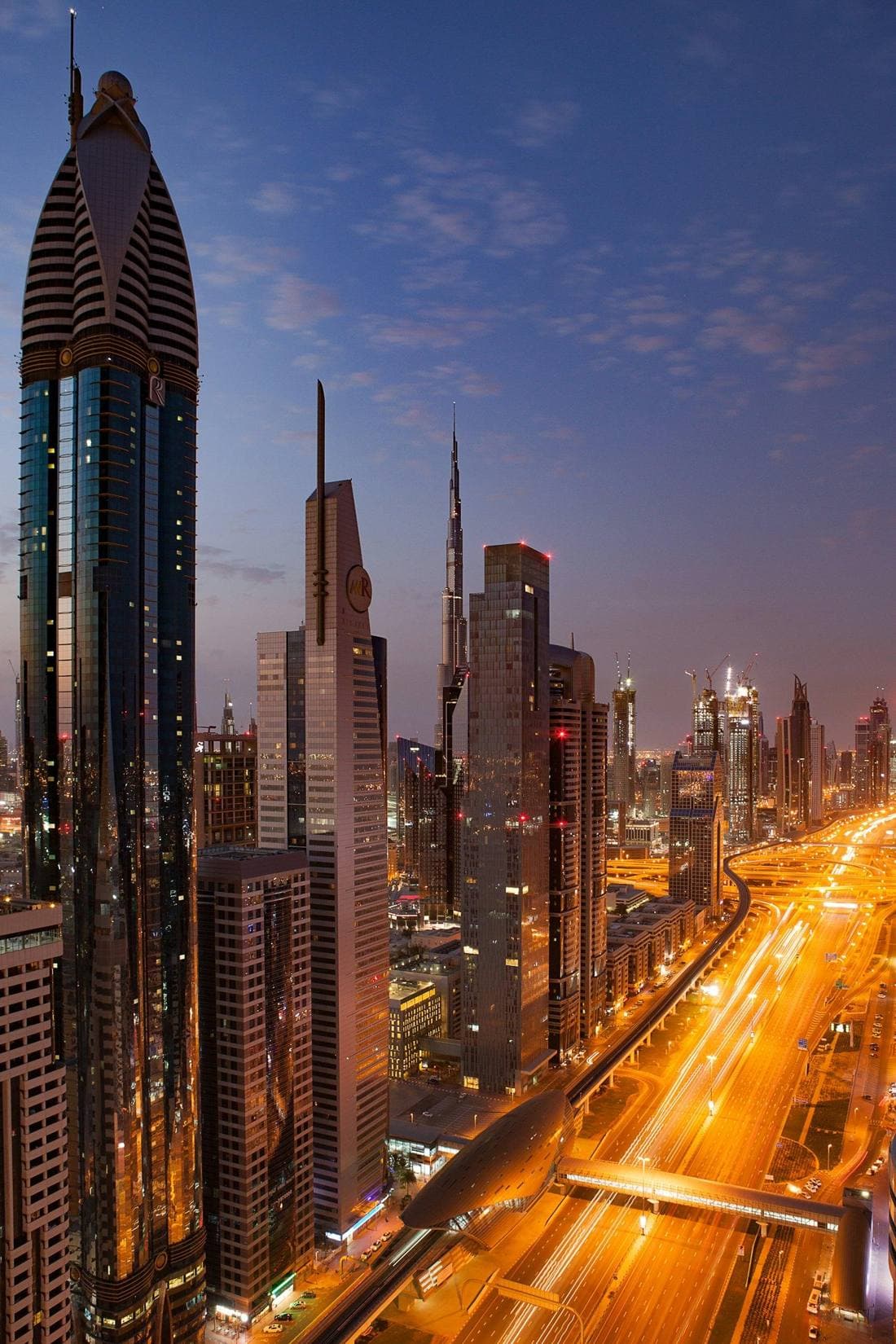 Sheikh Zayed Road, Dubai, at night